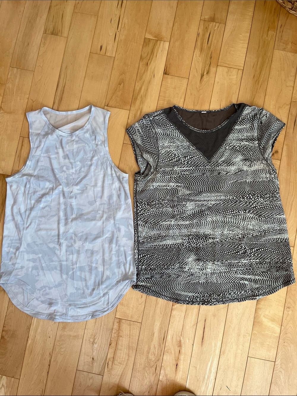 lululemon athletica Pale Gray Camo Tank Pair